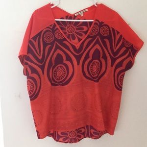 Organ and Purple V-neck Blouse